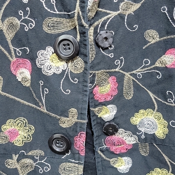 Charter Club jacket black floral print size L - Picture 2 of 7